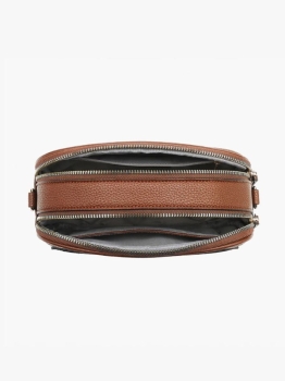 Sky Dual Zip Crossbody- Brown
