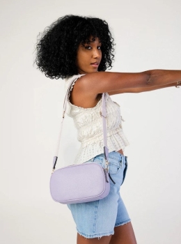 Sky Dual Zip Crossbody- Light Purple