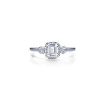 Square April Birthstone Ring
