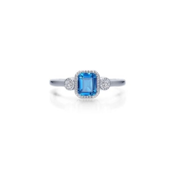 Square December Birthstone Ring