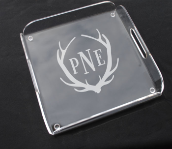 Acrylic Square Tray - Rotary Engraved