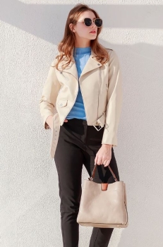 Tati Vegan Satchel- Warm Grey