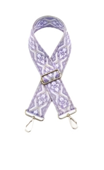 Tribal Guitar Strap- Purple/White
