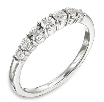 14kt White Gold 0.08ct Wedding Band