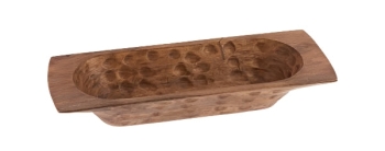 Walnut Finish Dough Bowl, 2 asst