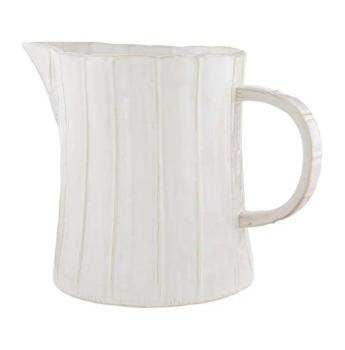 White Textured Stoneware Pitcher