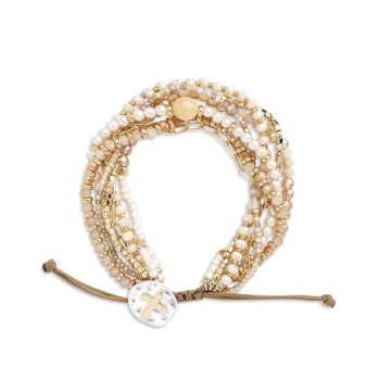Your Journey Champagne Beaded Prayer Bracelet