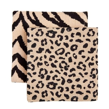 Animal Print Towels, 2 asst