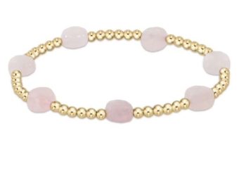Admire Gold 3mm Bead Bracelet - Pink Opal