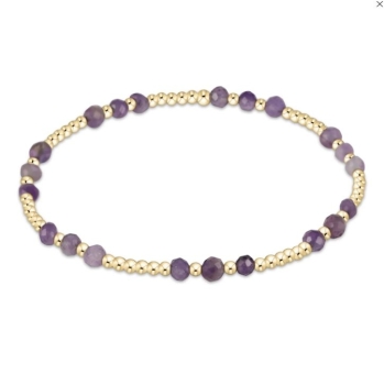 Gold Joy 2mm Amethyst Bead Bracelet