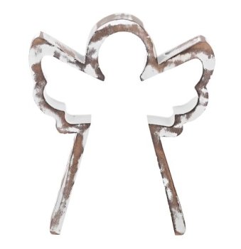 Nested White Wash Angel Figurine, 3 Piece Set