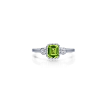 Square August Birthstone Ring