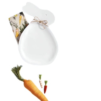 White Bunny Board & Towel Set