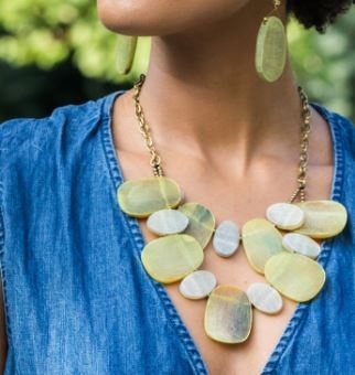 Omala Citrus Sunshine Statement Bib Necklace
