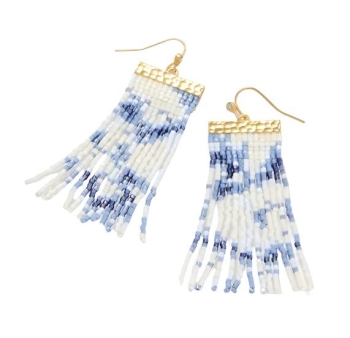 Bitty Bead Earrings Blue Tides