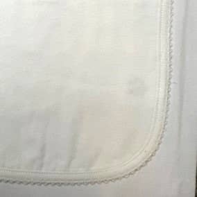 Picot Trim 2 Button Day Gown: White Trim / 3 Mos