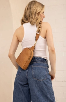 Ellen Vegan Guitar Strap Sling Bag - Caramel