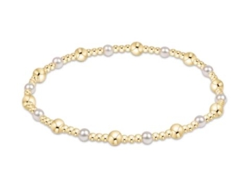 Classic Gold Sincerity 4mm Bead Bracelet - Pearl