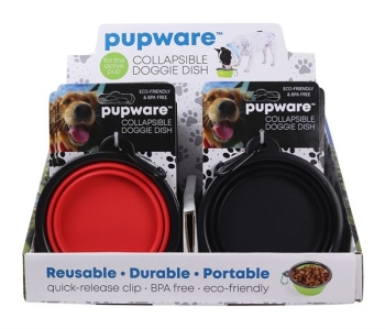 Collapsible Silicone Dog Bowl, 4 Asst.