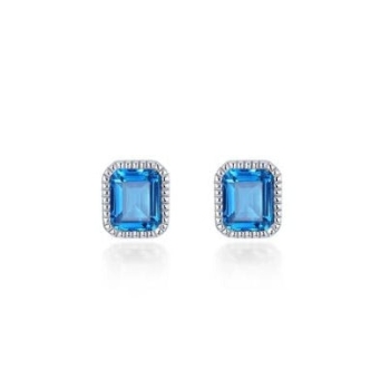 December Birthstone Solitaire Stud Earrings