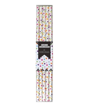 Rainbow Dots Paper Straw