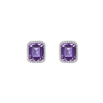 February Birthstone Solitaire Stud Earrings