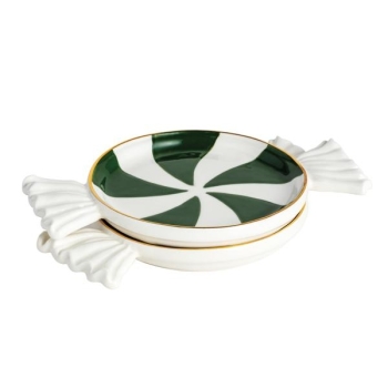 Green Candy Tidbit Plate