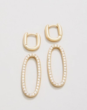 Hudson Convertible Hoop Earrings Crystal