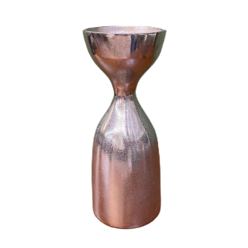 Antique Silver Aluminum Pillar Candle Holder, 2 Asst.