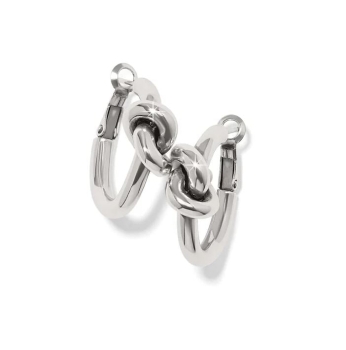Interlok Single Knot Hoop Earrings - Silver