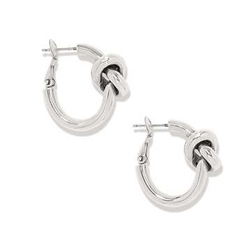 Interlok Single Knot Hoop Earrings - Silver