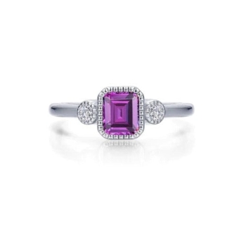 Square June Birthstone Ring