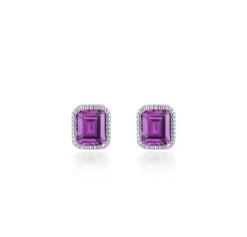 June Birthstone Solitaire Stud Earrings