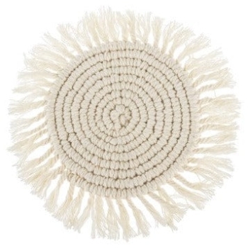 Beige Macrame Coaster