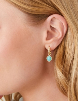 Maera Drop Hoop Earrings Amazonite