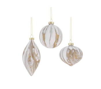 Marbleized Holiday Ornament - 3 Asst.