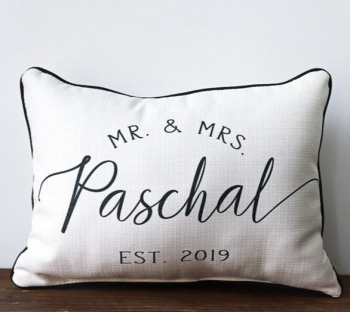 Customizable Casual Mr. and Mrs. Established Pillow