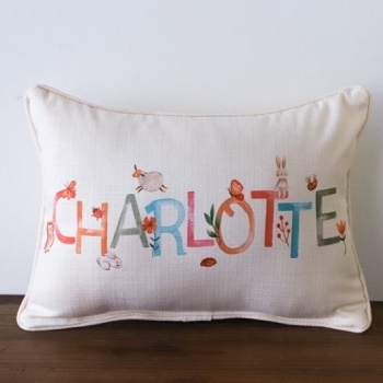 Woodland Girl Name Pillow