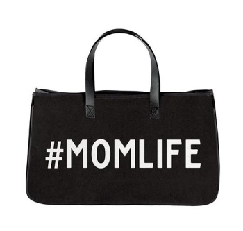#MOMLIFE Black Canvas Tote