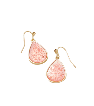 Willa Carved Mother of Pearl Pink Earrings