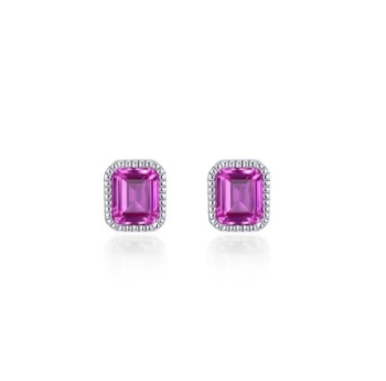 October Birthstone Solitaire Stud Earrings