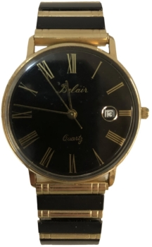 Gold and Black Quartz Men's Watch
