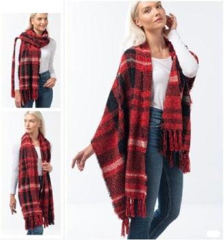 Plush Plaid Scarf Wrap