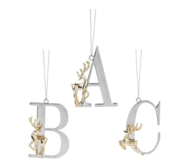 Reindeer Initial Ornaments