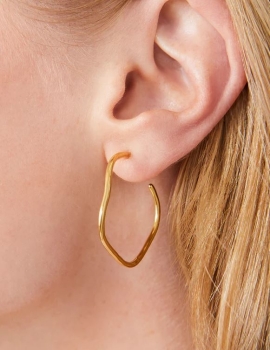 Ripple Wave Hoop Earrings