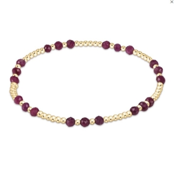 Gold Joy 2mm Ruby Bead Bracelet