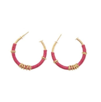Scarlet Crescent Moon Earrings