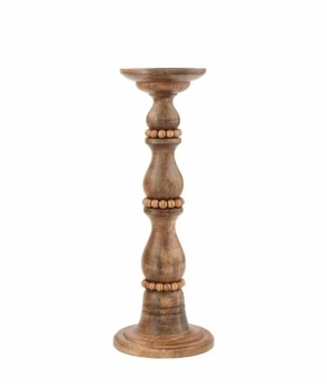 Beaded Wood Candleholder