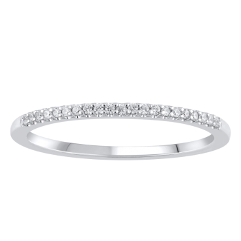 14K 1/5 CT White Gold Straight Wedding Band