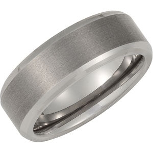8.3mm Dura Tungsten Beveled Band with Satin Center